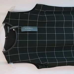LAUREN Ralph Lauren Black Sleeveless Lined Dress Size 14 NWT
